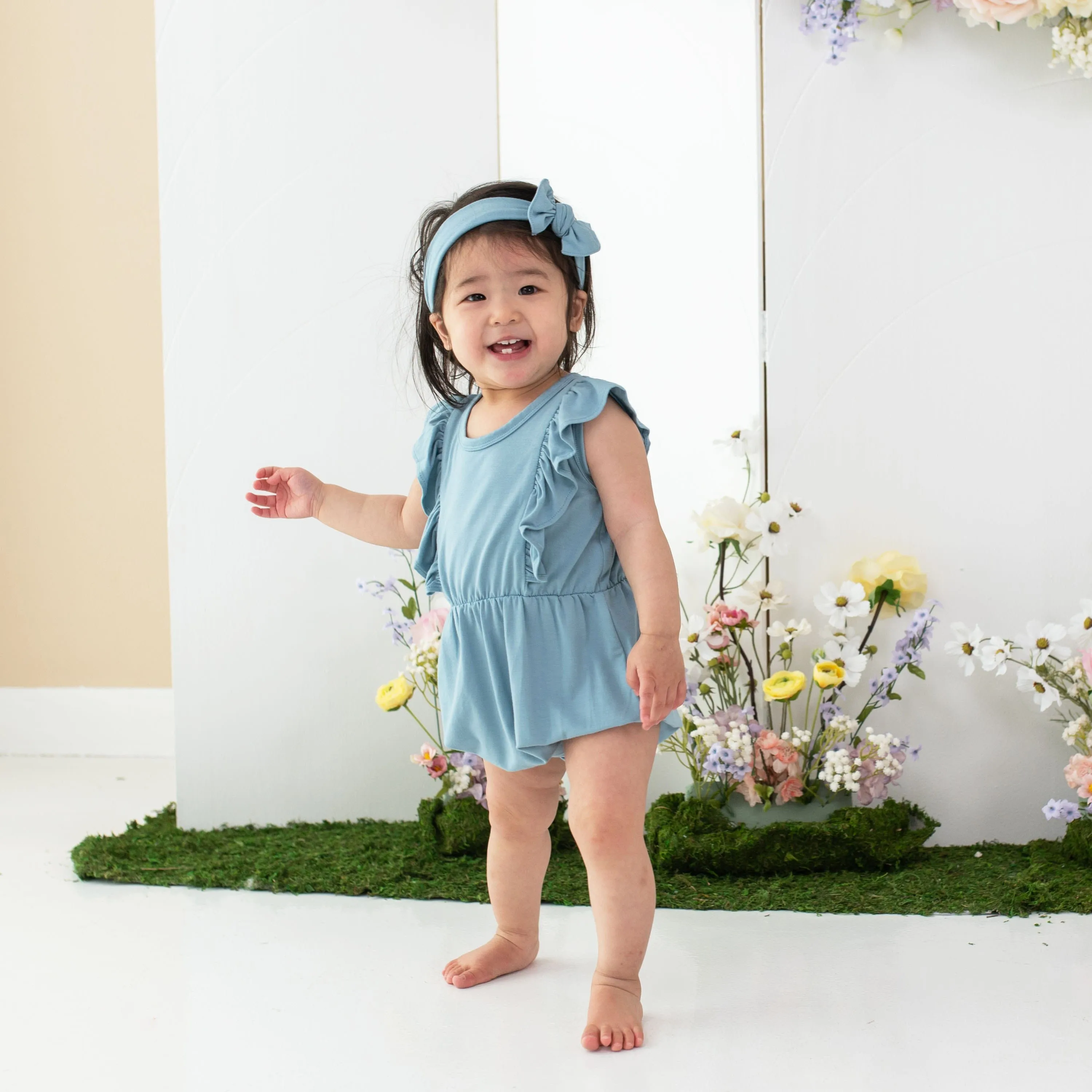 Dusty Blue Bubble Romper