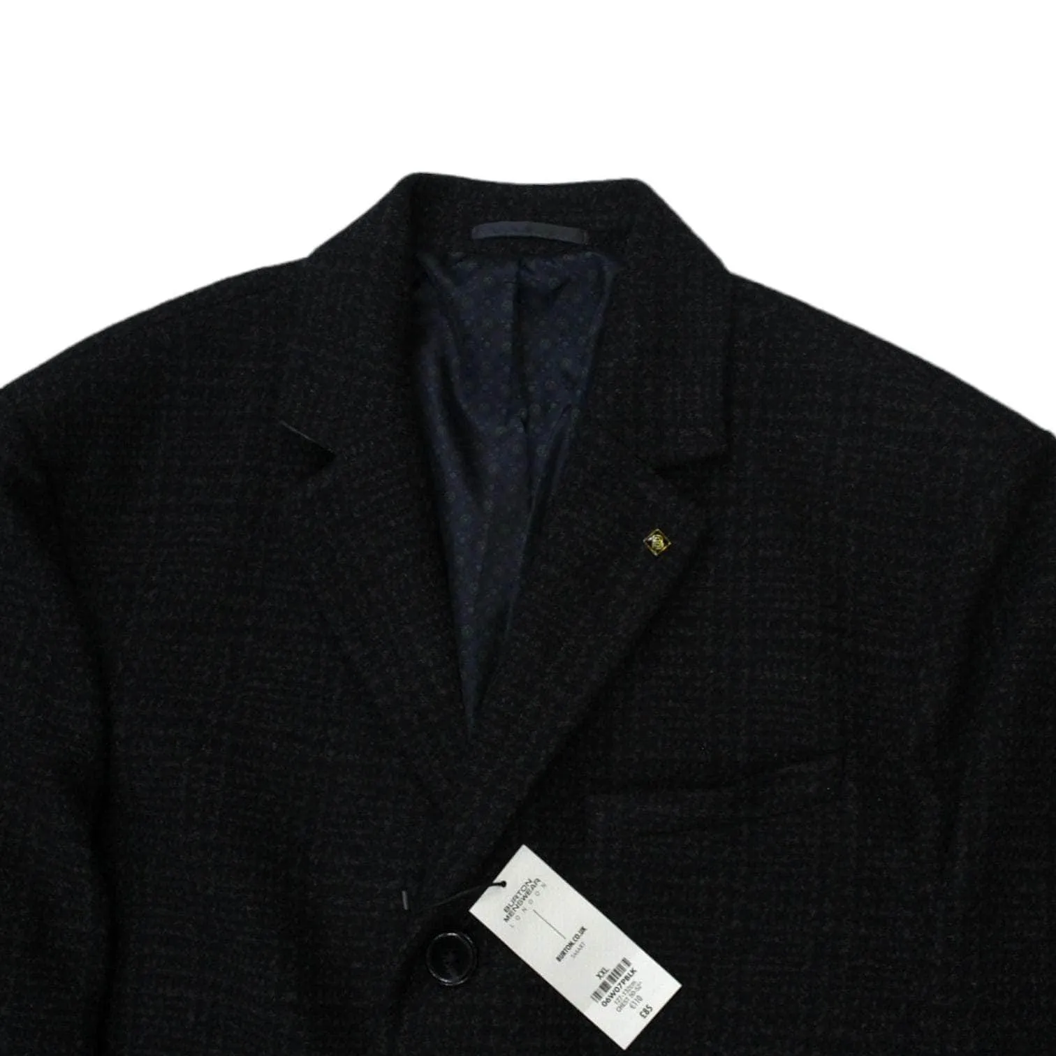 Burton Black Tweed Crombie Style Winter Coat