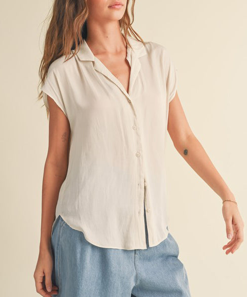 Cream button down top