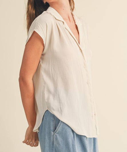 Cream button down top