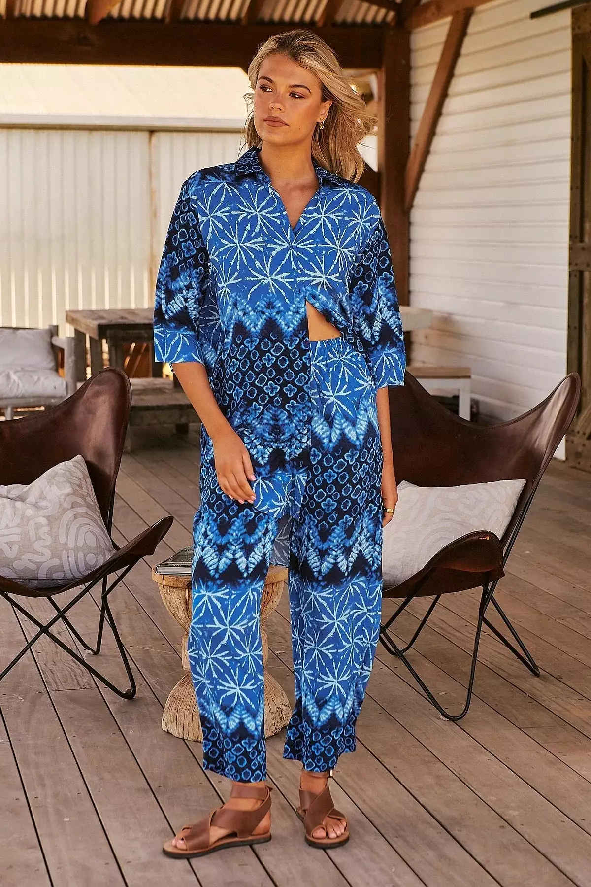 Cabana Shirt Blouse - Tranquil Tides Collection can be rewritten as Tranquil Tides Cabana Shirt Blouse for better Google SEO.