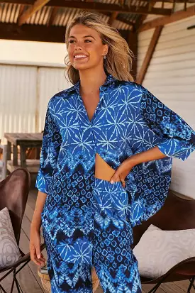 Cabana Shirt Blouse - Tranquil Tides Collection can be rewritten as Tranquil Tides Cabana Shirt Blouse for better Google SEO.