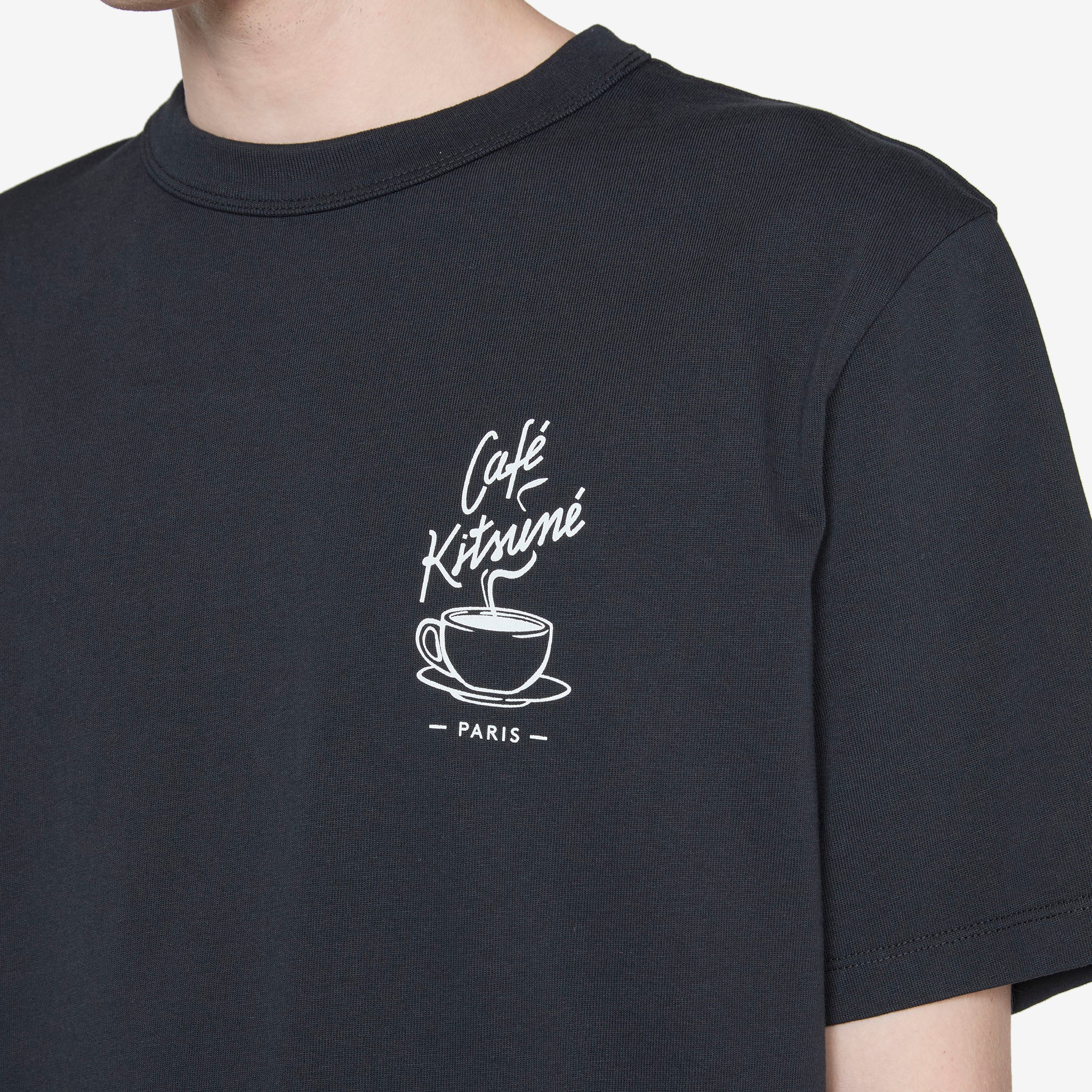 Café Kitsuné Relax T-Shirt - Black - Coffee Cup