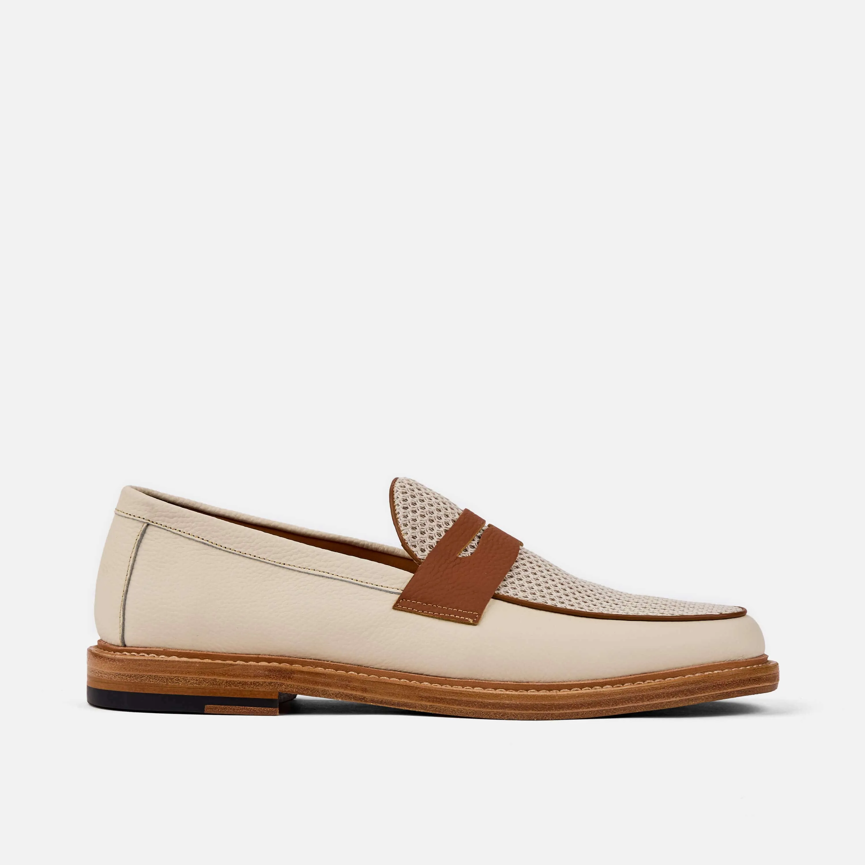 Calum White Leather Penny Loafers - Buy Online at a Great Price!