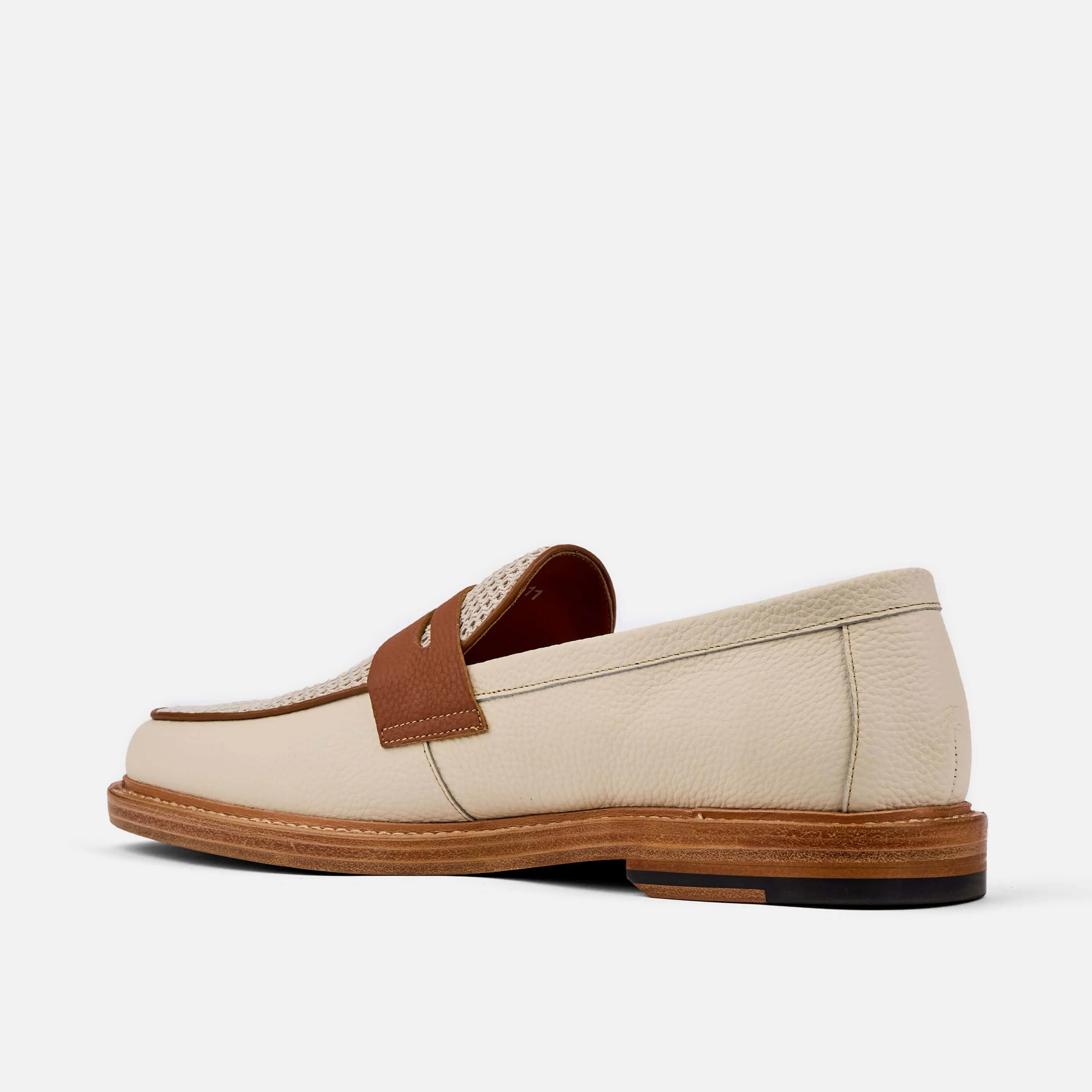 Calum White Leather Penny Loafers - Buy Online at a Great Price!