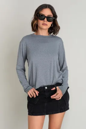 Straight Fit Long Sleeve Basic T-Shirt