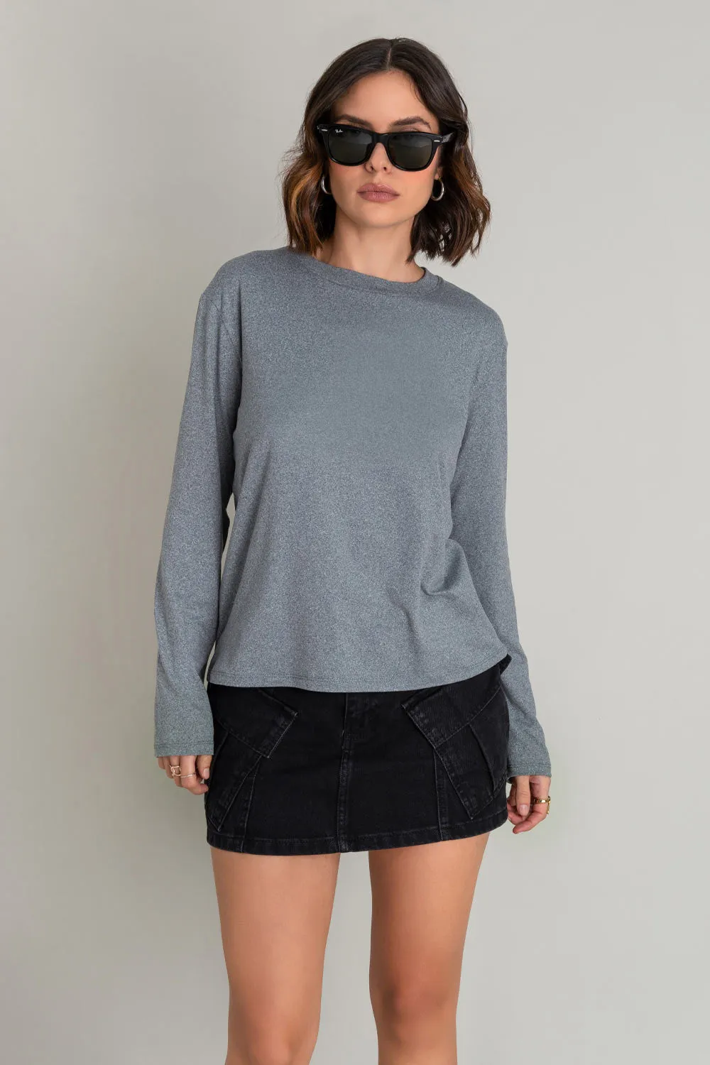 Straight Fit Long Sleeve Basic T-Shirt