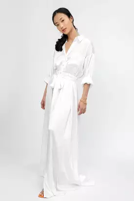 Cammi Long Shirt Dress - White