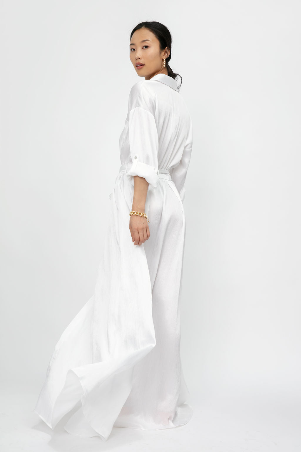 Cammi Long Shirt Dress - White