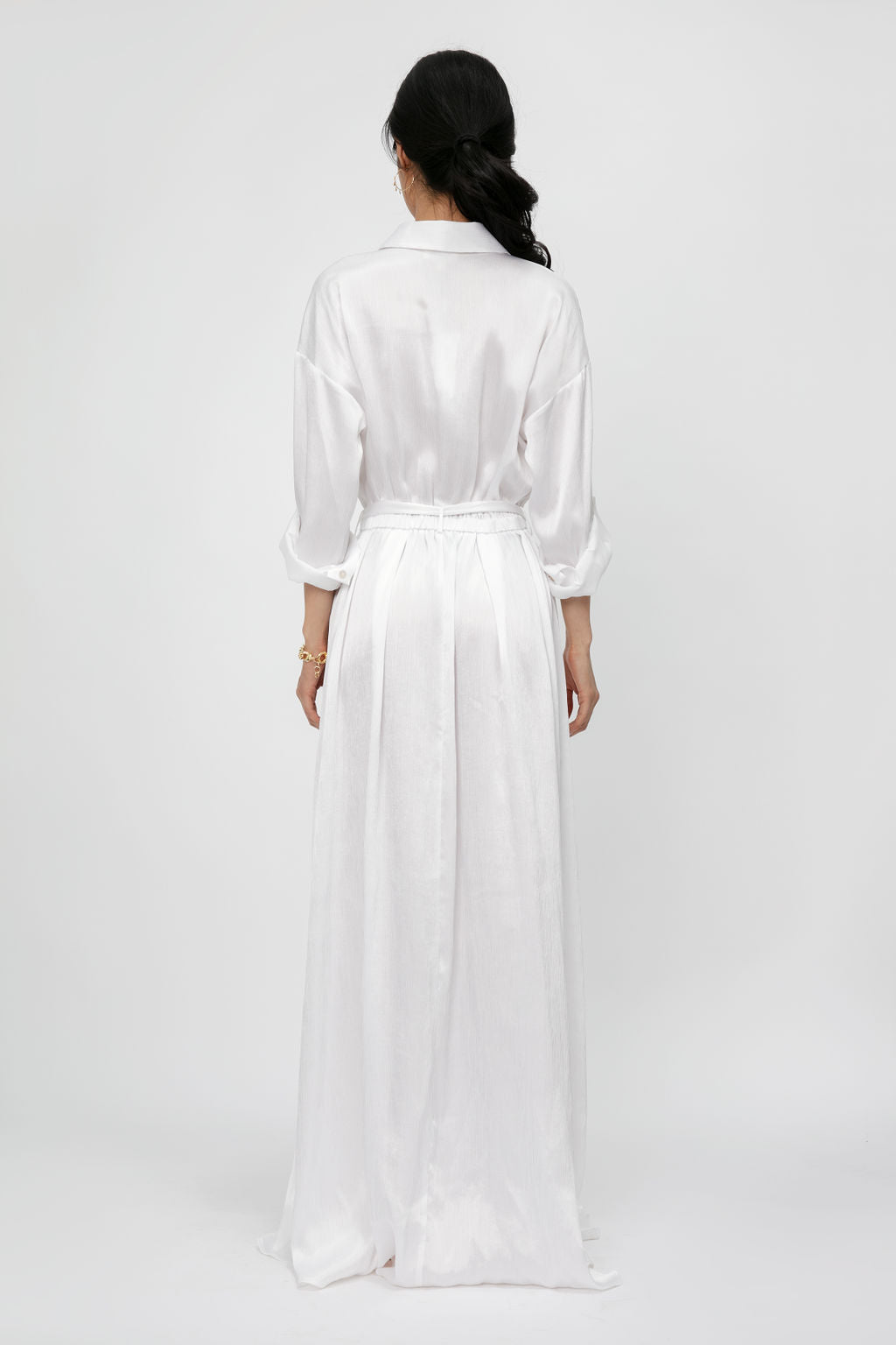 Cammi Long Shirt Dress - White