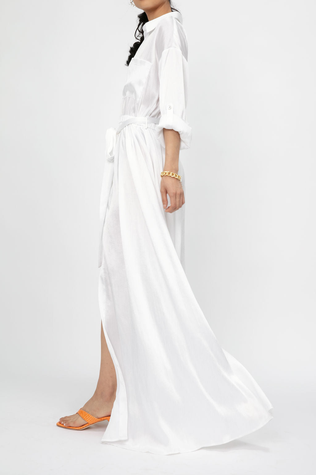 Cammi Long Shirt Dress - White