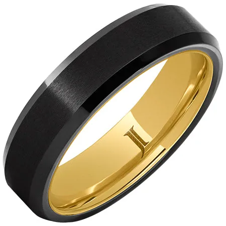 Ceramic Beveled Ring with Gold Trim