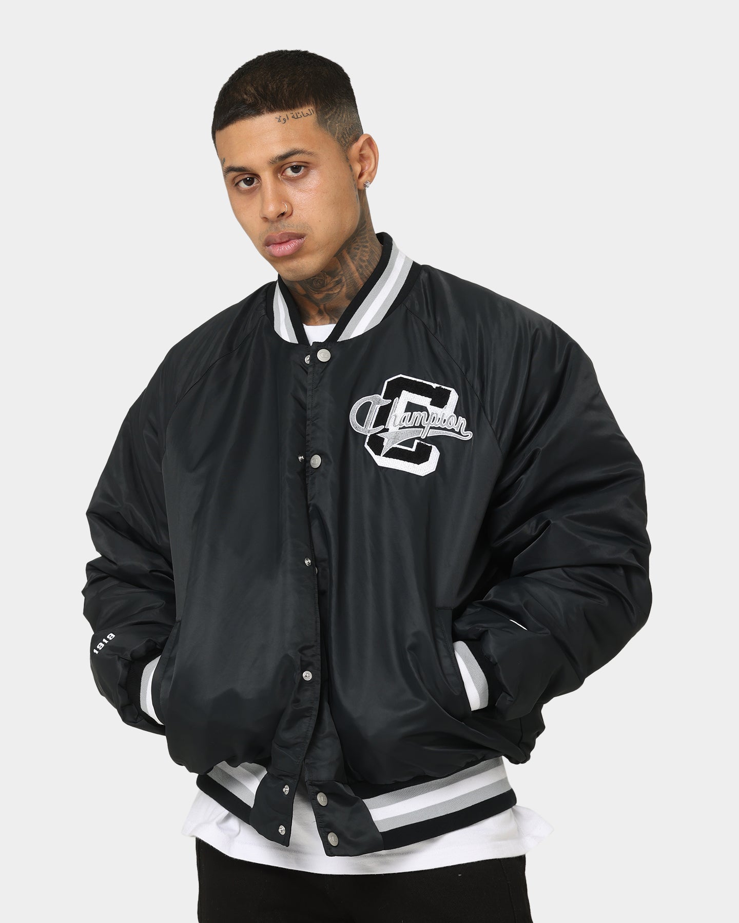 Champion Black Letterman Jacket