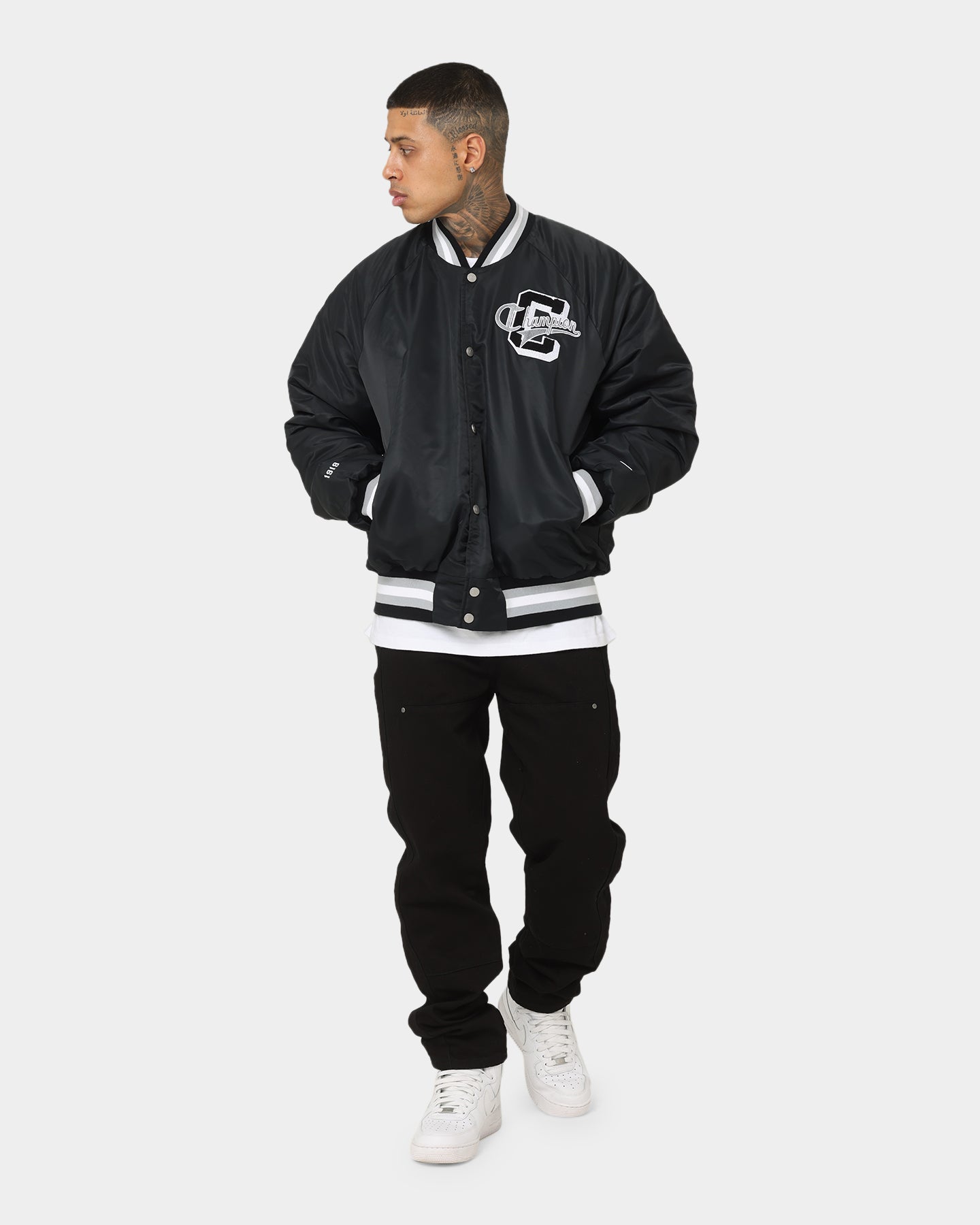 Champion Black Letterman Jacket