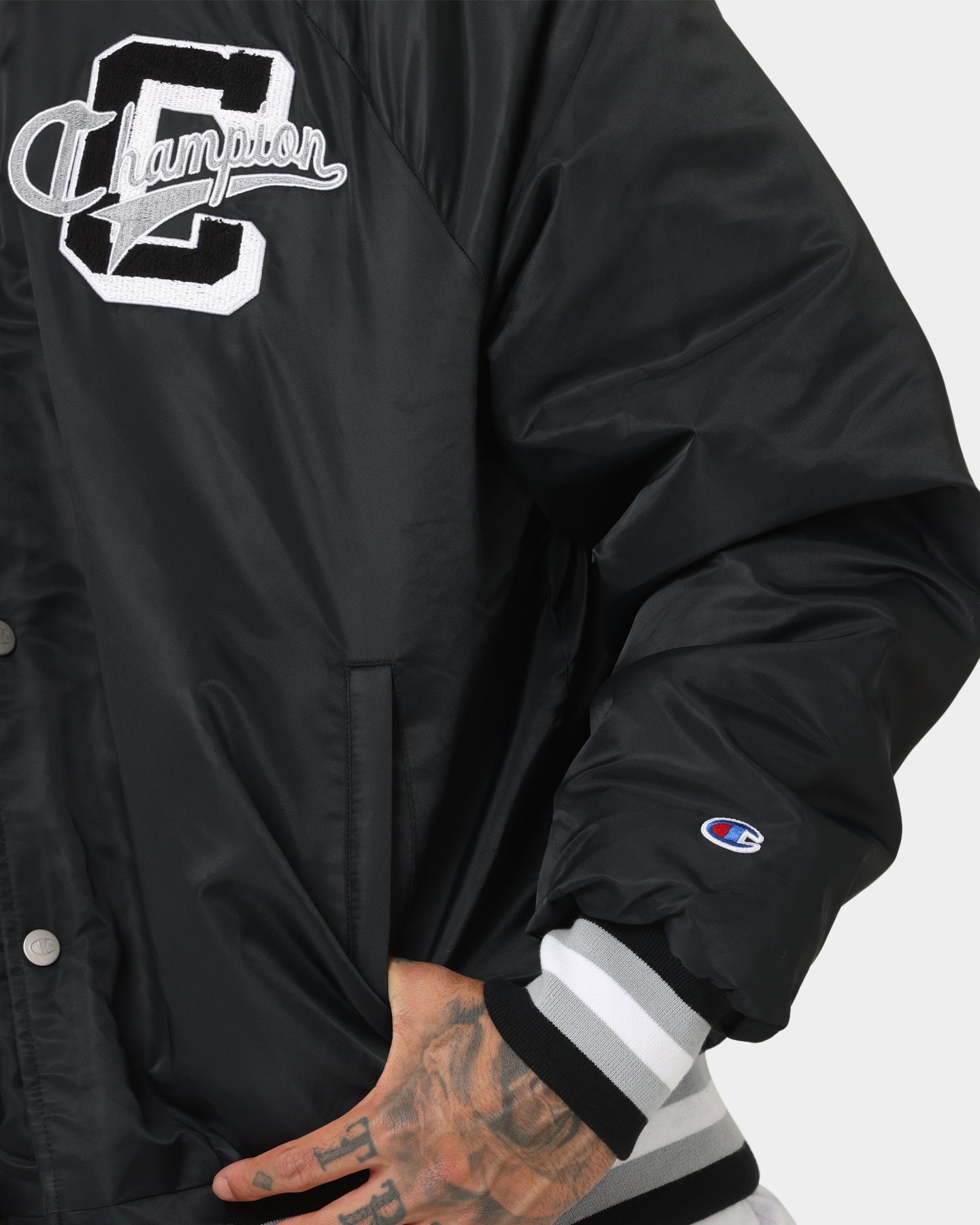 Champion Black Letterman Jacket