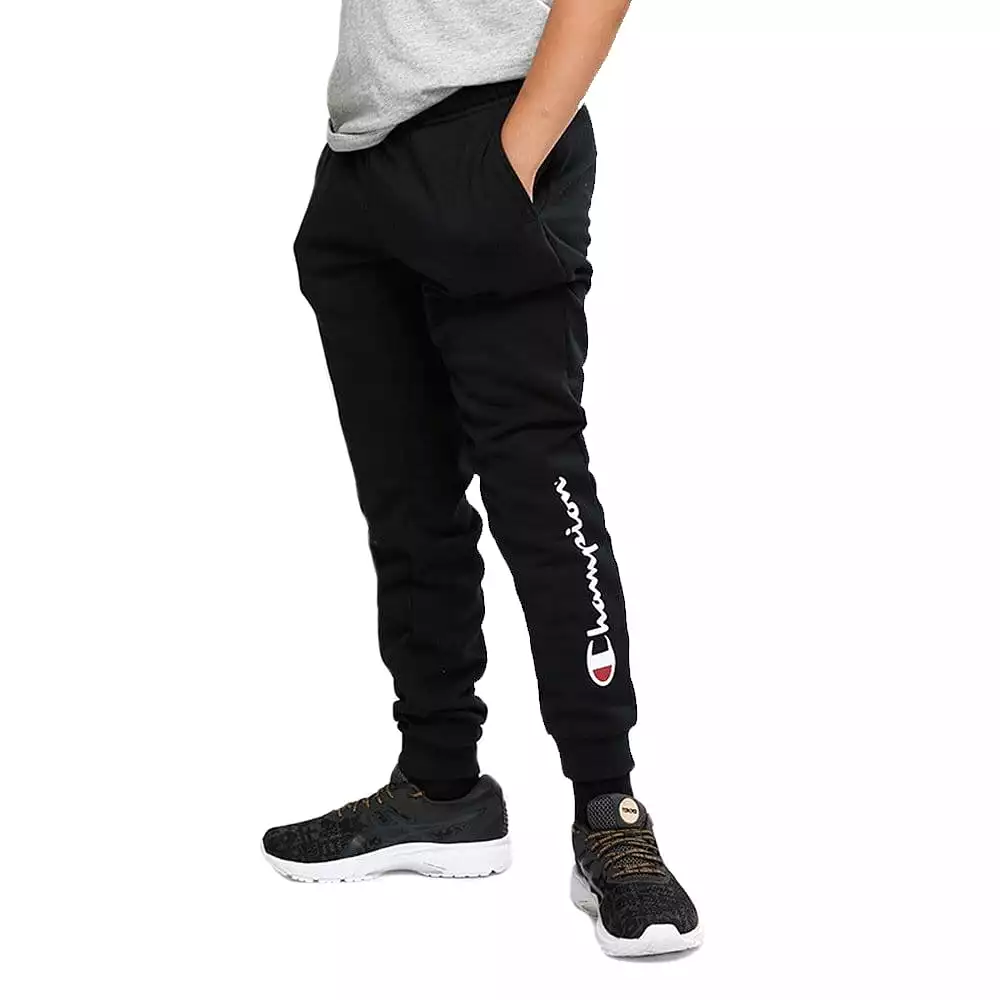 Champion junior script black track pants