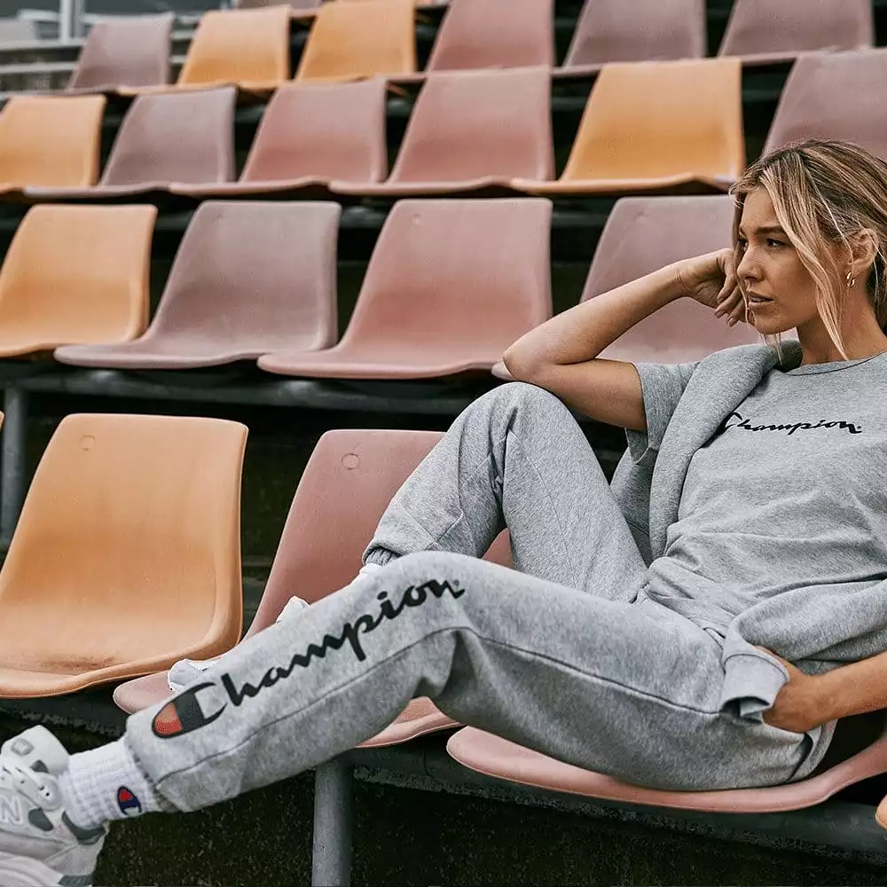 Champion Women's High Waist Grey Trackpants