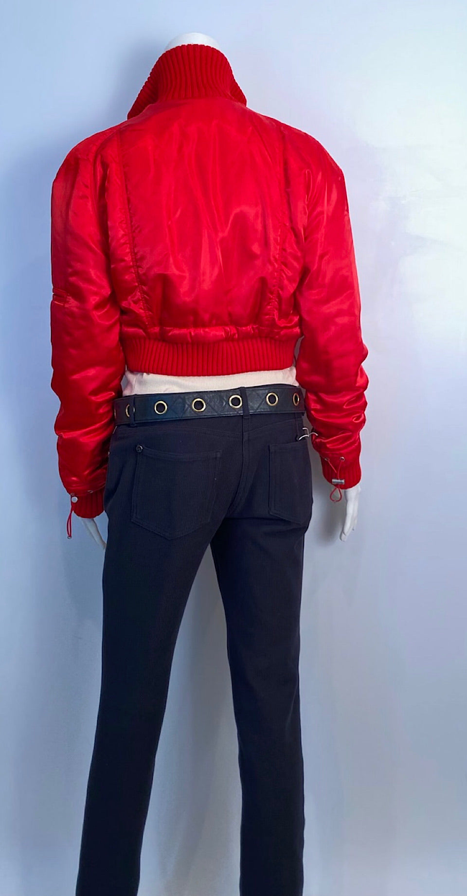 Chanel 03A 2003 Fall Bomber Jacket - Red Reversible CC Logo Sport Coat - FR 38