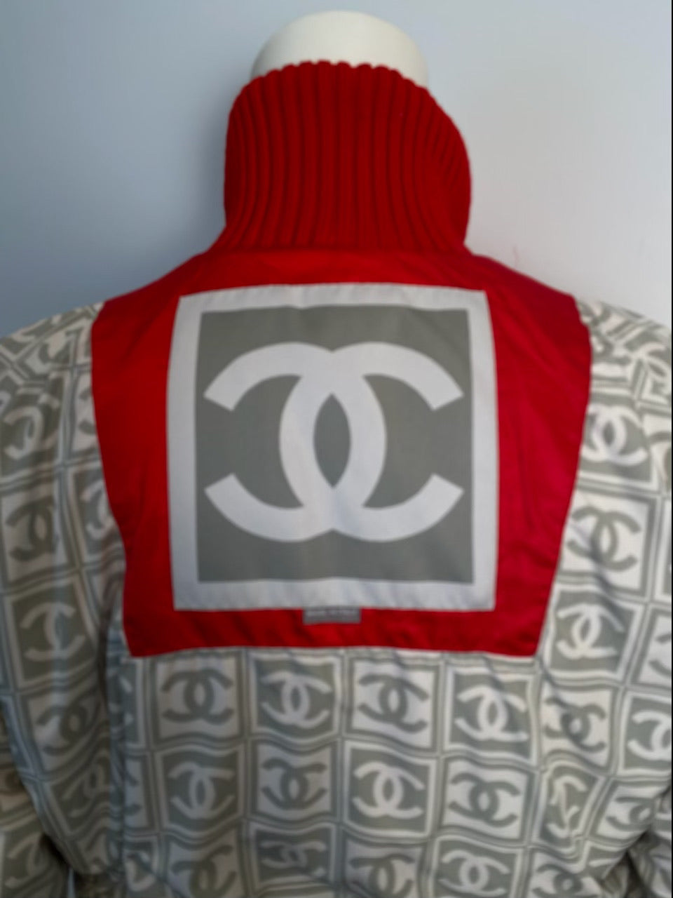 Chanel 03A 2003 Fall Bomber Jacket - Red Reversible CC Logo Sport Coat - FR 38