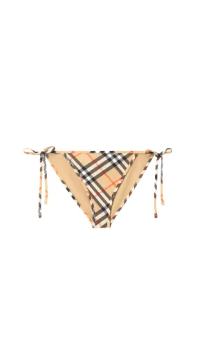 Beige Check Bikini Briefs