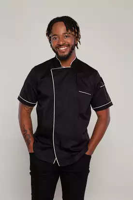 Chef jacket black with white trim - Coolvent Bridge