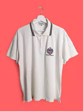 CHEVIGNON Polo T-shirt White Shirt with Crest Embroidery - L to XL Size