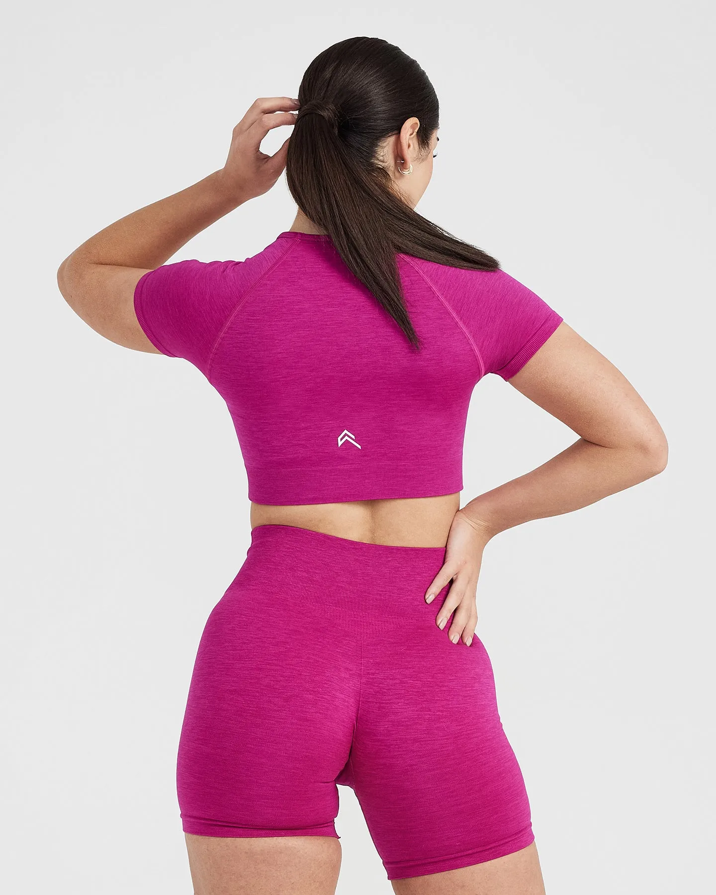 Classic Seamless 2.0 Short Crop Top Fuchsia Marl