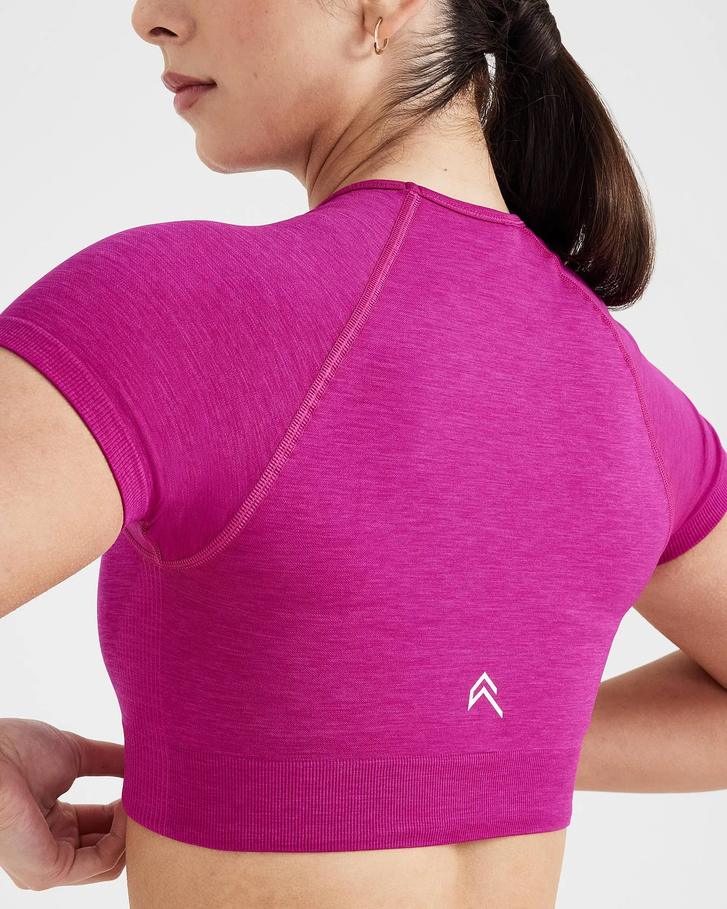 Classic Seamless 2.0 Short Crop Top Fuchsia Marl