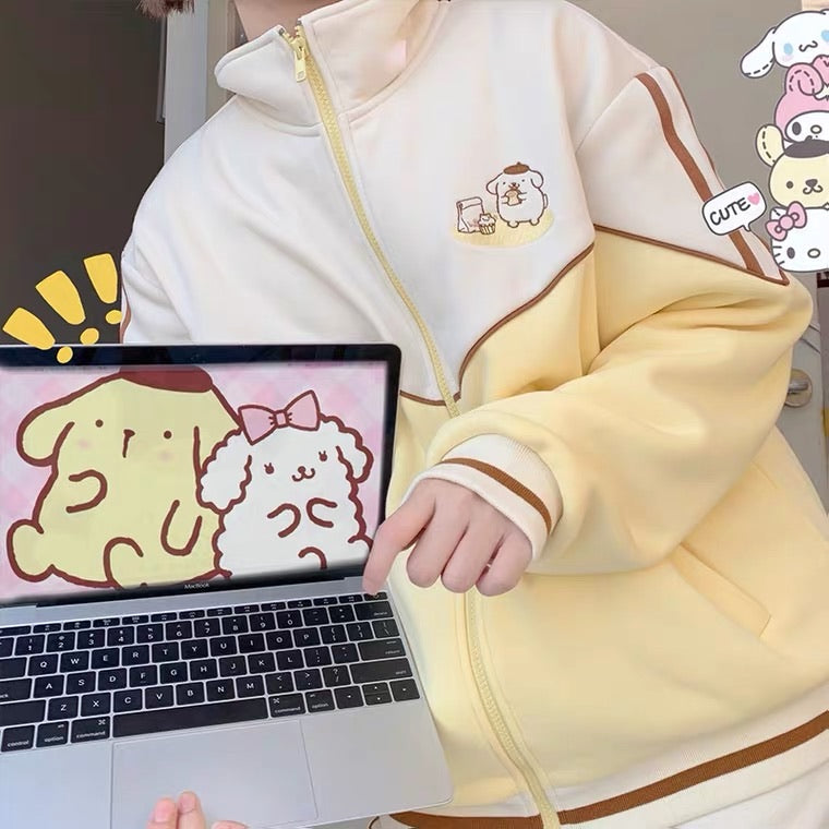 Clearance Pompom Purin sportswear jacket and pants from Sanrio collaboration.