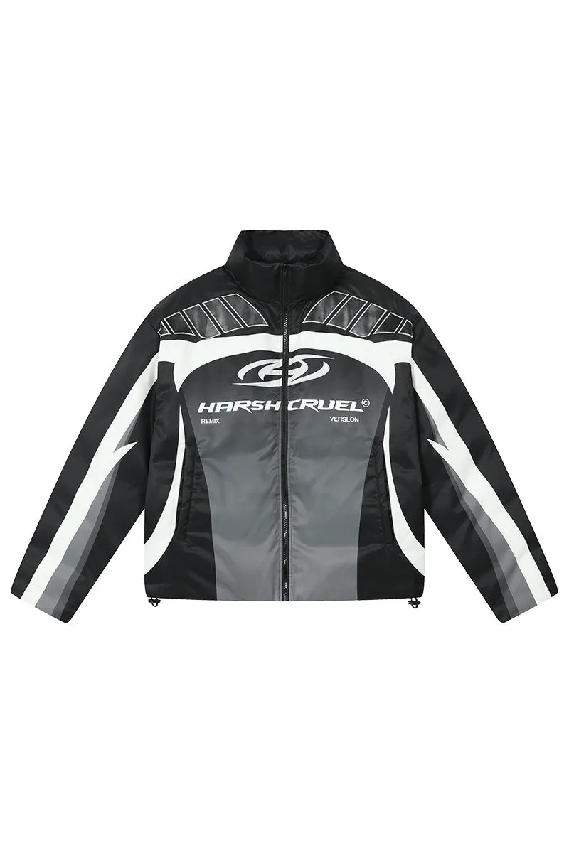 Colorblock Racing Gradient Puffer Coat