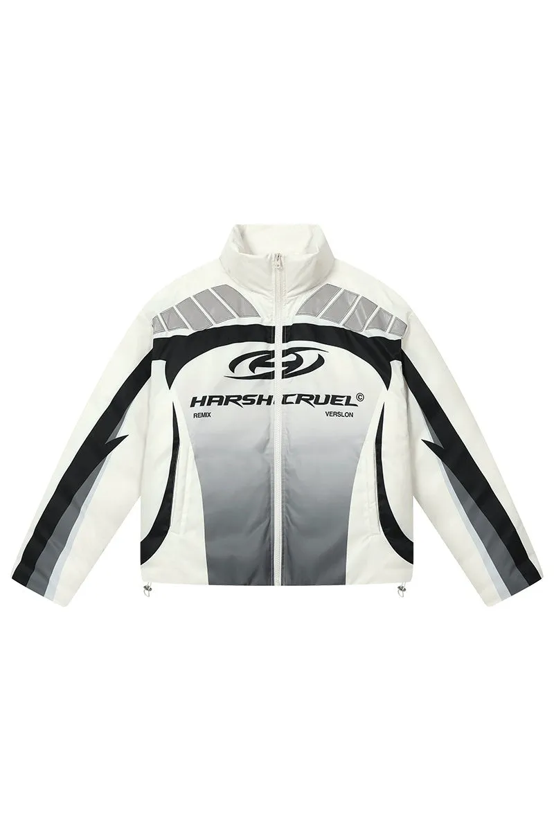 Colorblock Racing Gradient Puffer Coat