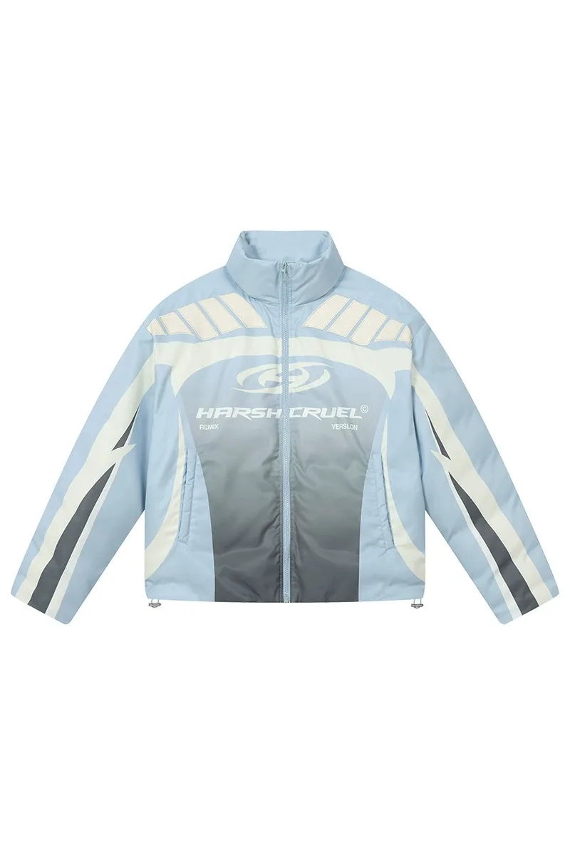 Colorblock Racing Gradient Puffer Coat