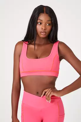 Contrast-Stitched Athletic Bra