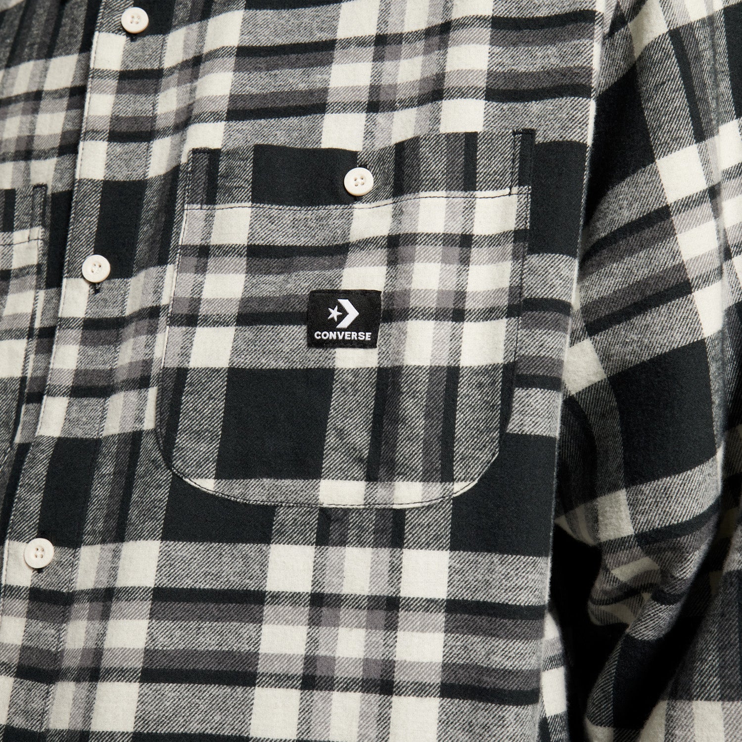 Converse Black Plaid Button Down Shirt