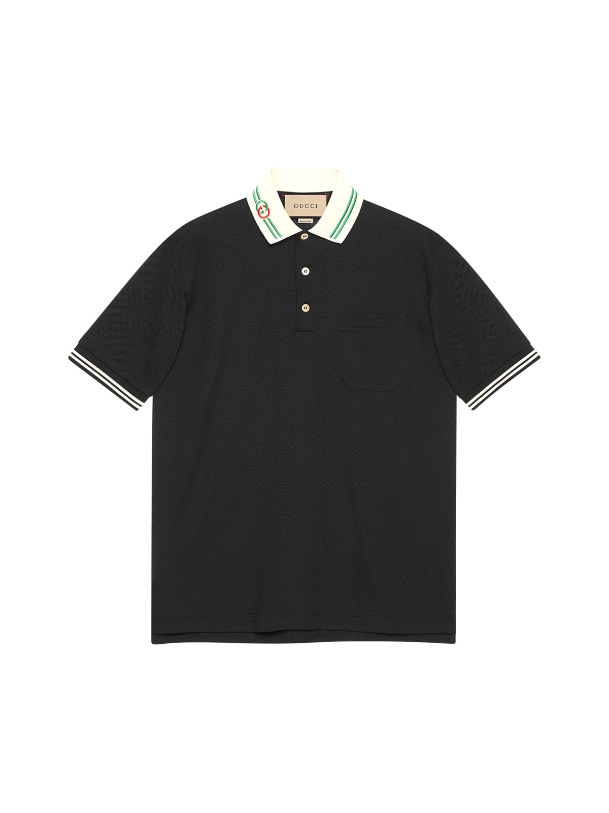 Cotton pique shirt with GG