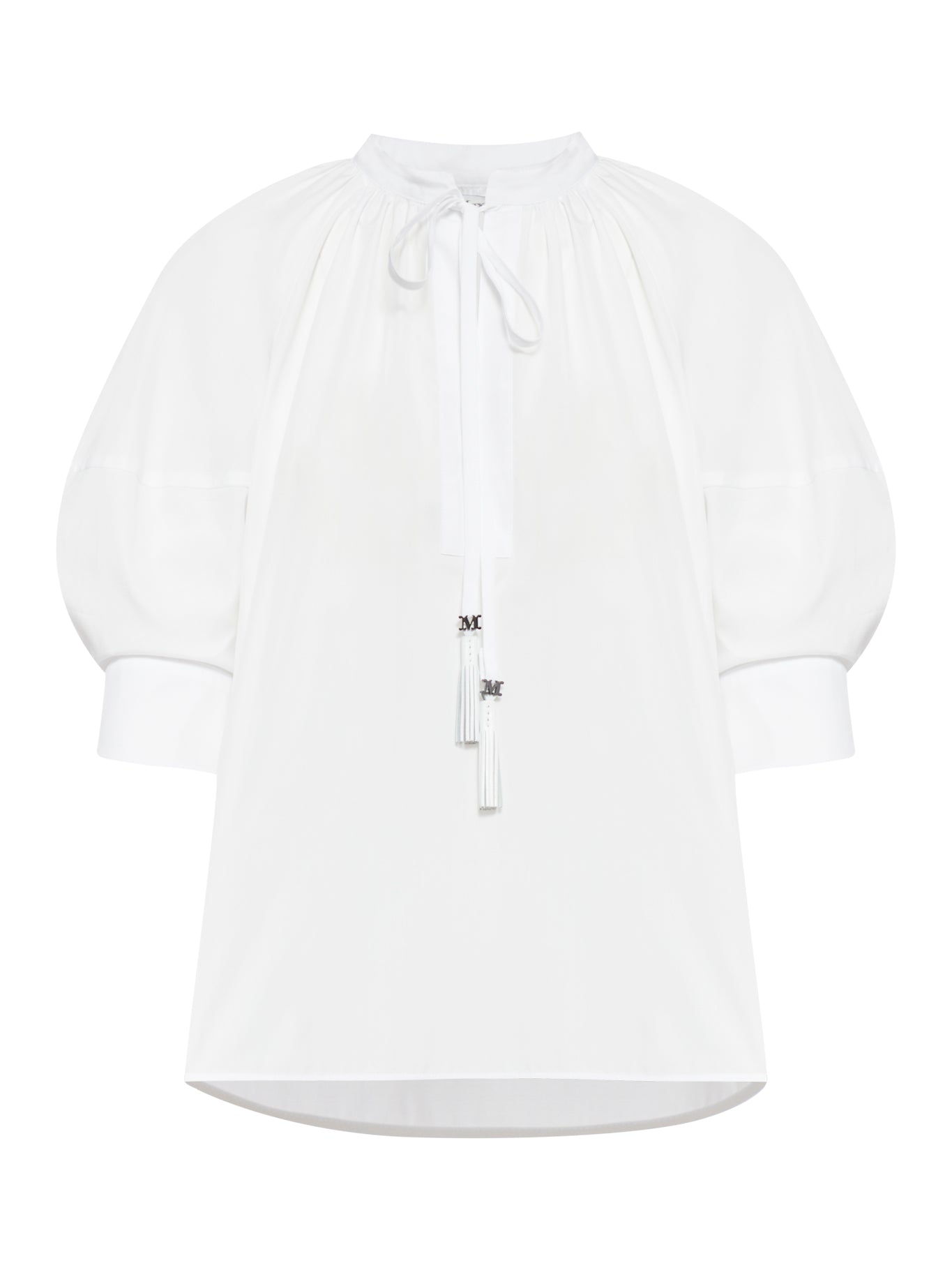 Cotton shirt with puffed sleeves