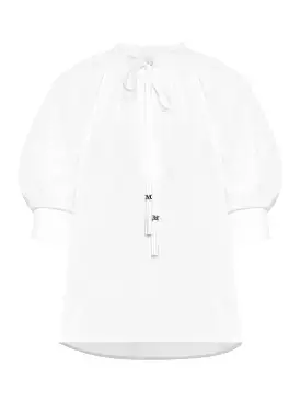 Cotton shirt with puffed sleeves