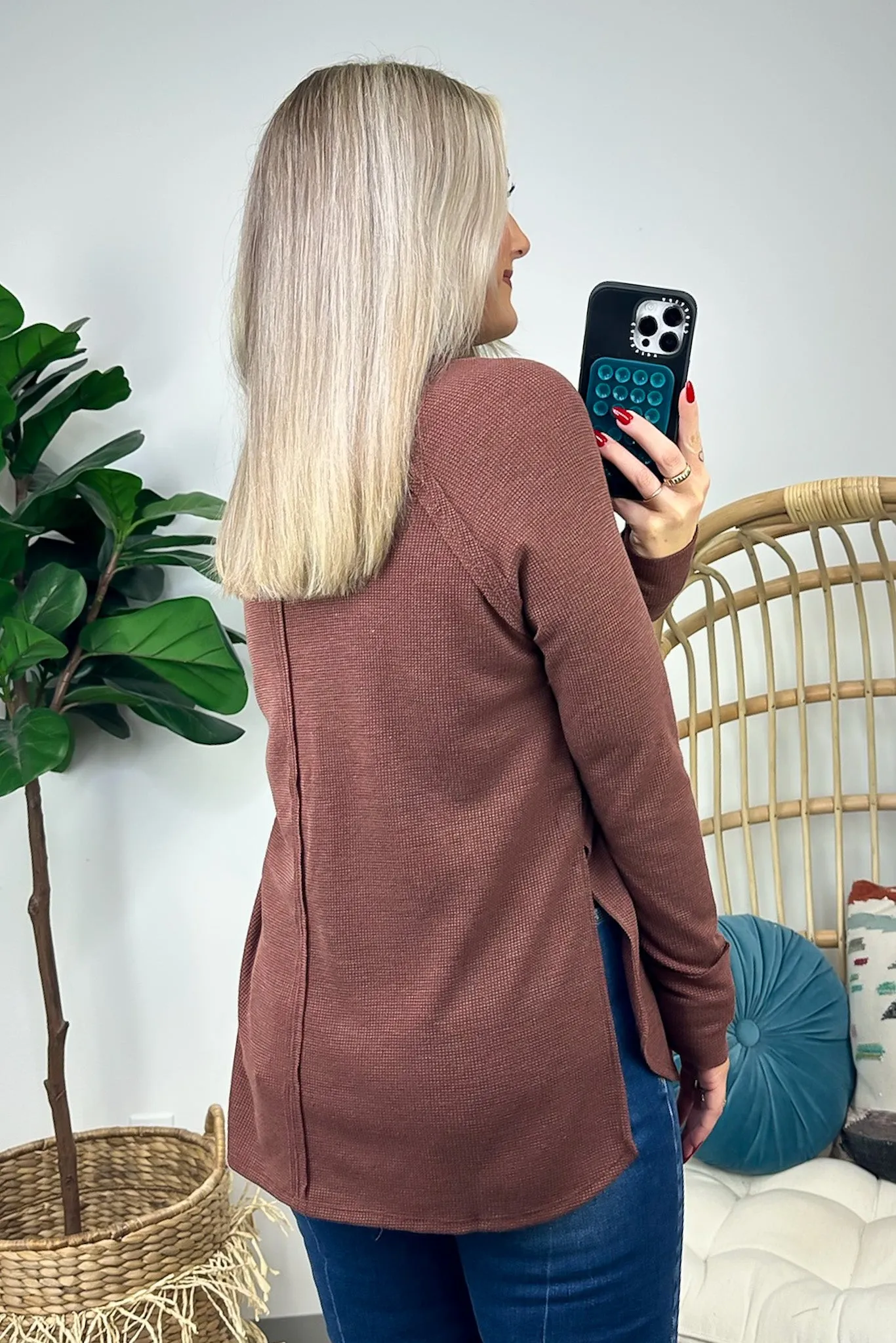 Cresseida Thermal Knit Long Sleeve Top - FINAL SALE