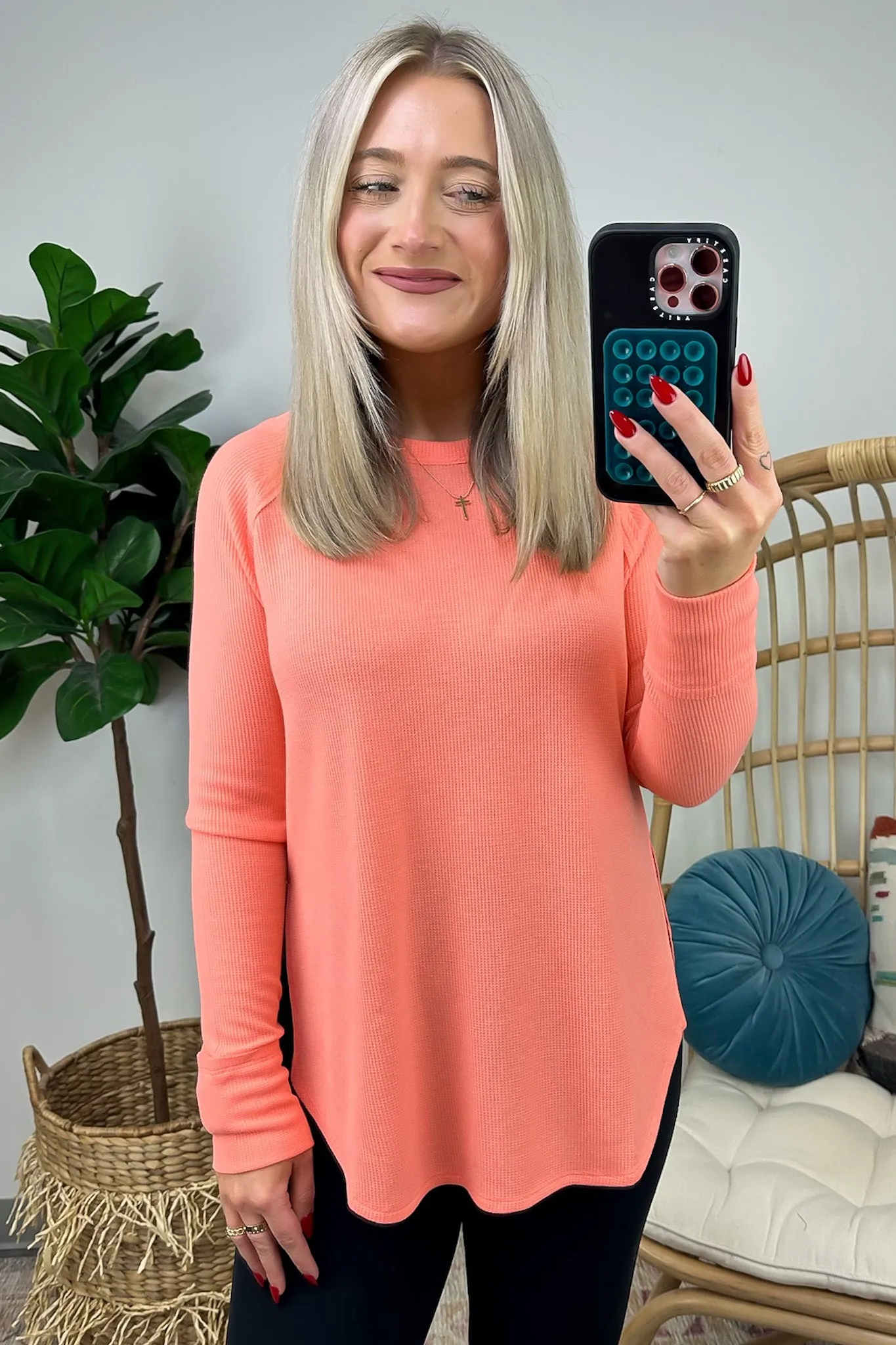 Cresseida Thermal Knit Long Sleeve Top - FINAL SALE