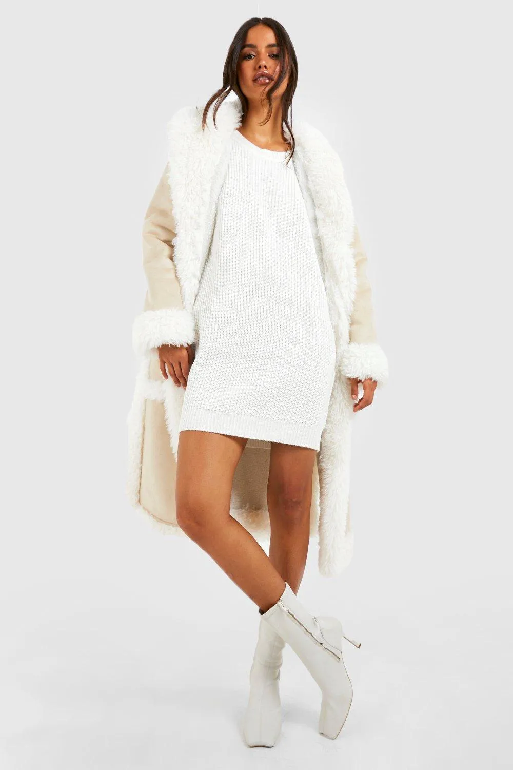 Crew Neck Sweater Dress