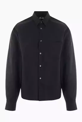 cut-out poplin shirt