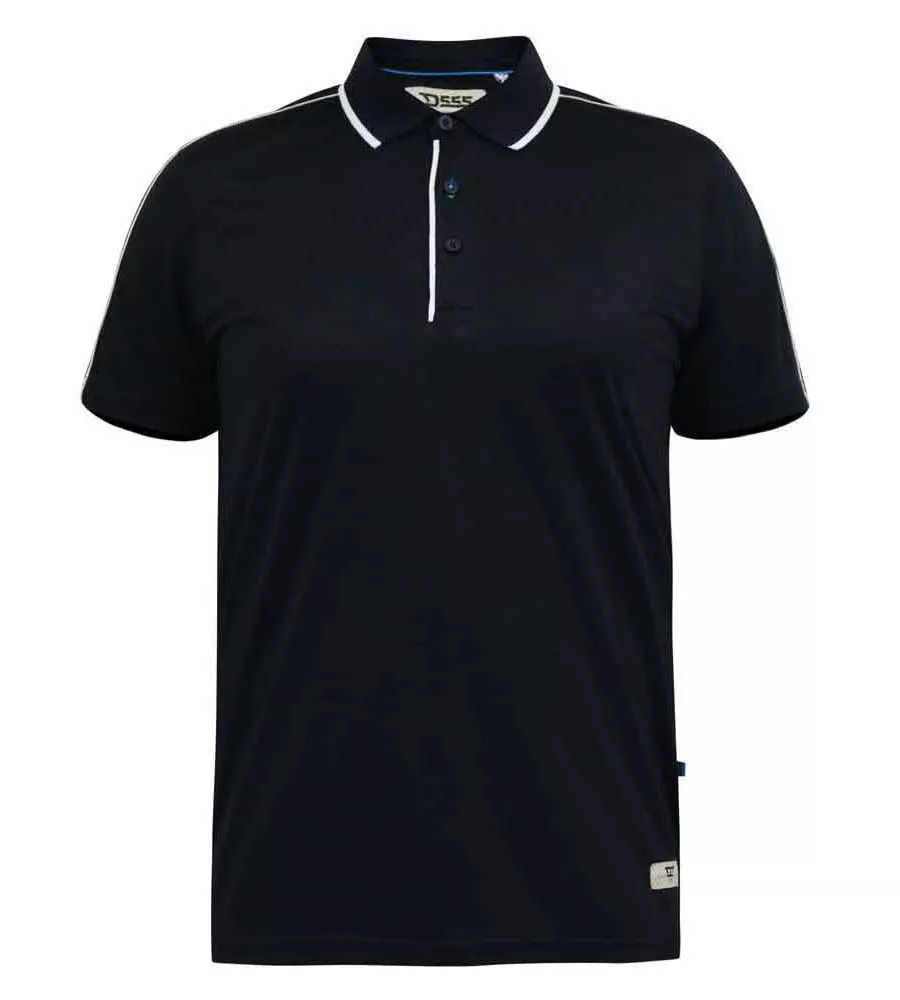 D555 Mens Jersey Polo Shirt Piping Tipping Ribbed Collar Sussex