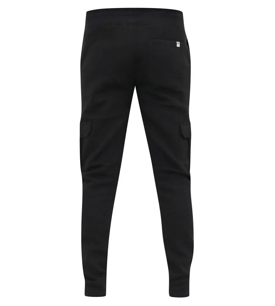 Men's Black Joggers With Cargo Pocket and Ribbed Cuffs (TILDEN 2)