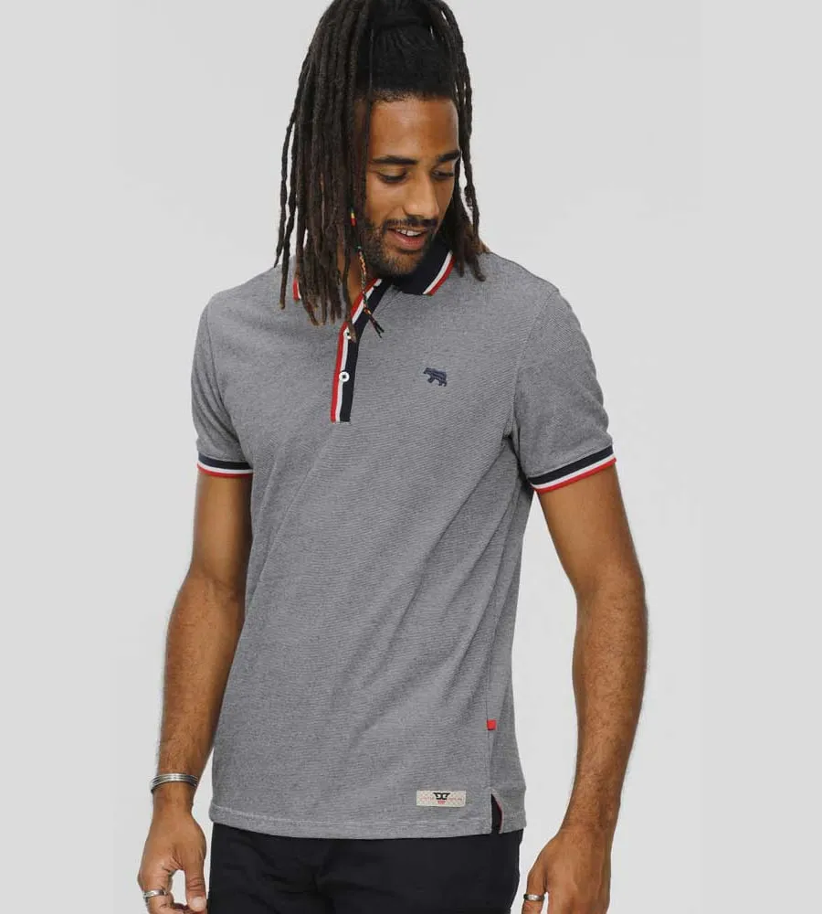 D555 Men's Striped Polo Shirt with Ribbed Trims (Bayton 2)