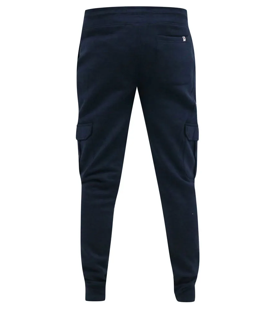 D555 Tall Mens Navy Joggers Cargo Pockets Ribbed Cuffs Tilden 1