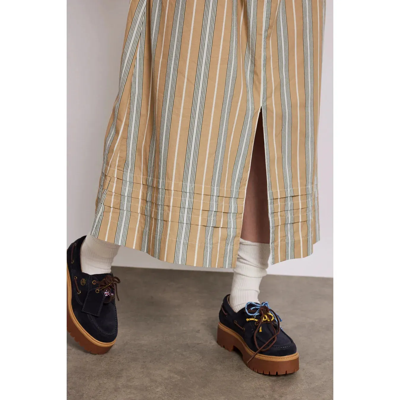 Damson Madder Nava Pocket Skirt - Tan Stripe