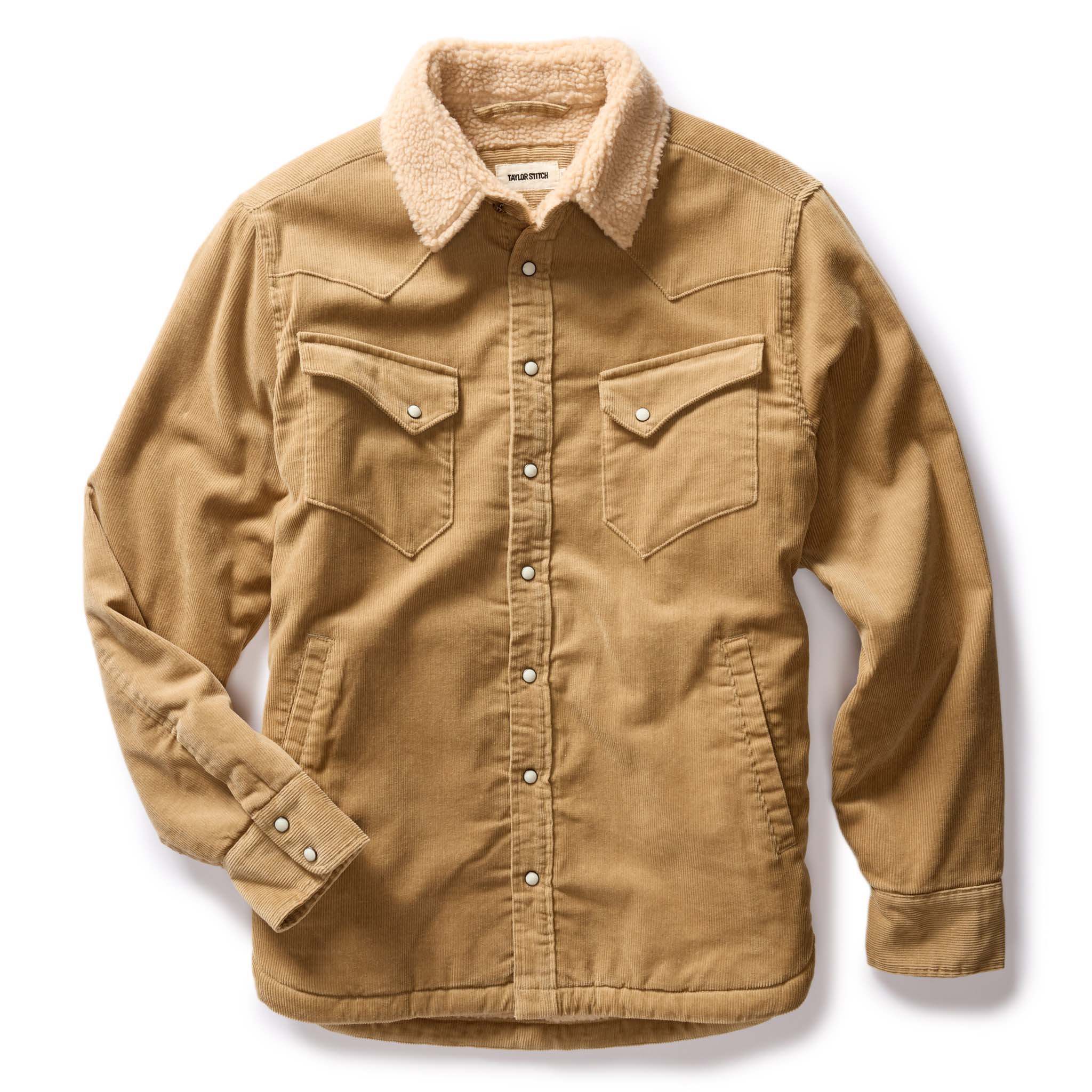 Dark Khaki Corduroy Western Shirt Jacket