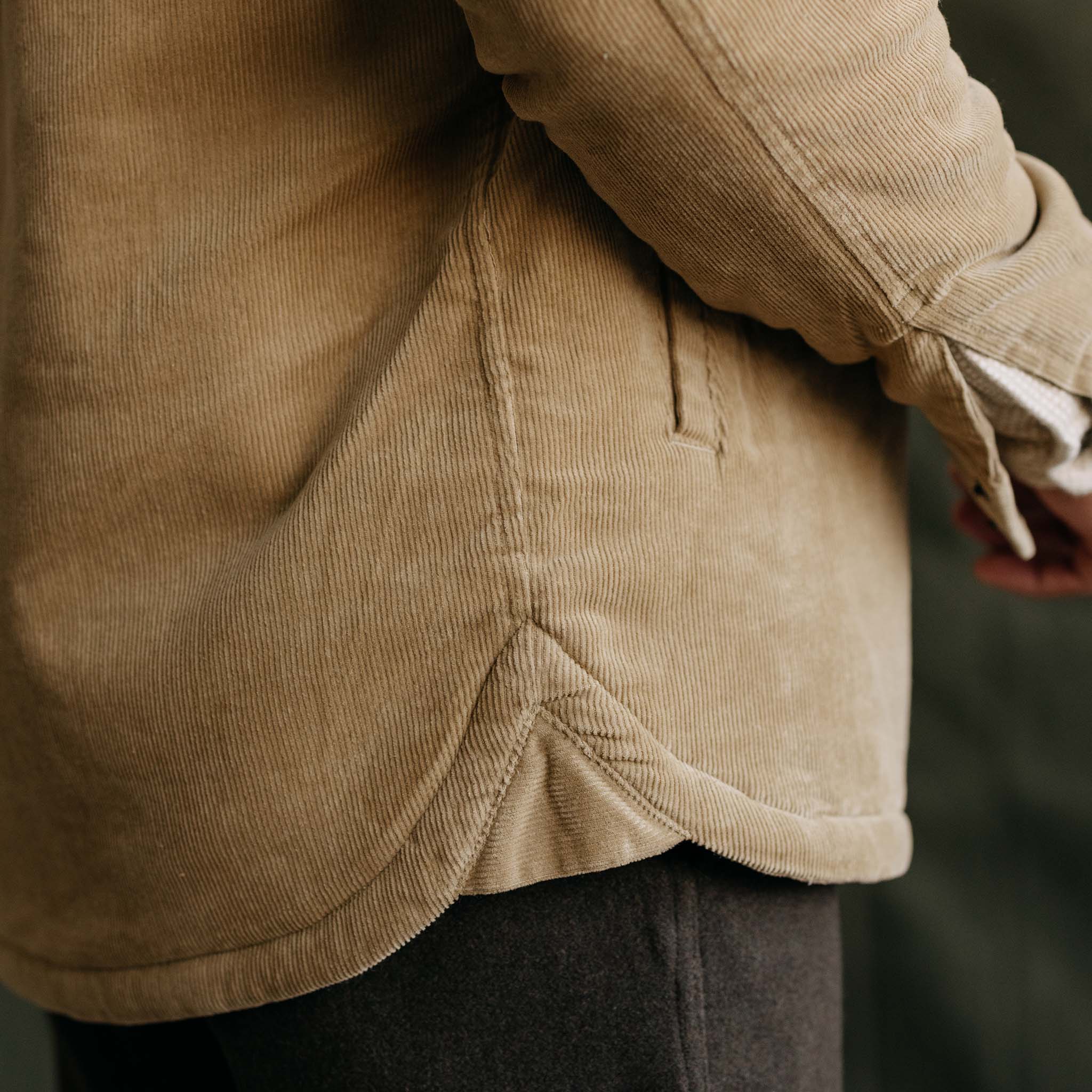 Dark Khaki Corduroy Western Shirt Jacket