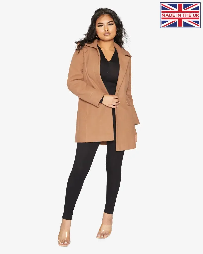 De La Creme Wool Blend Hip Length Covert Coat