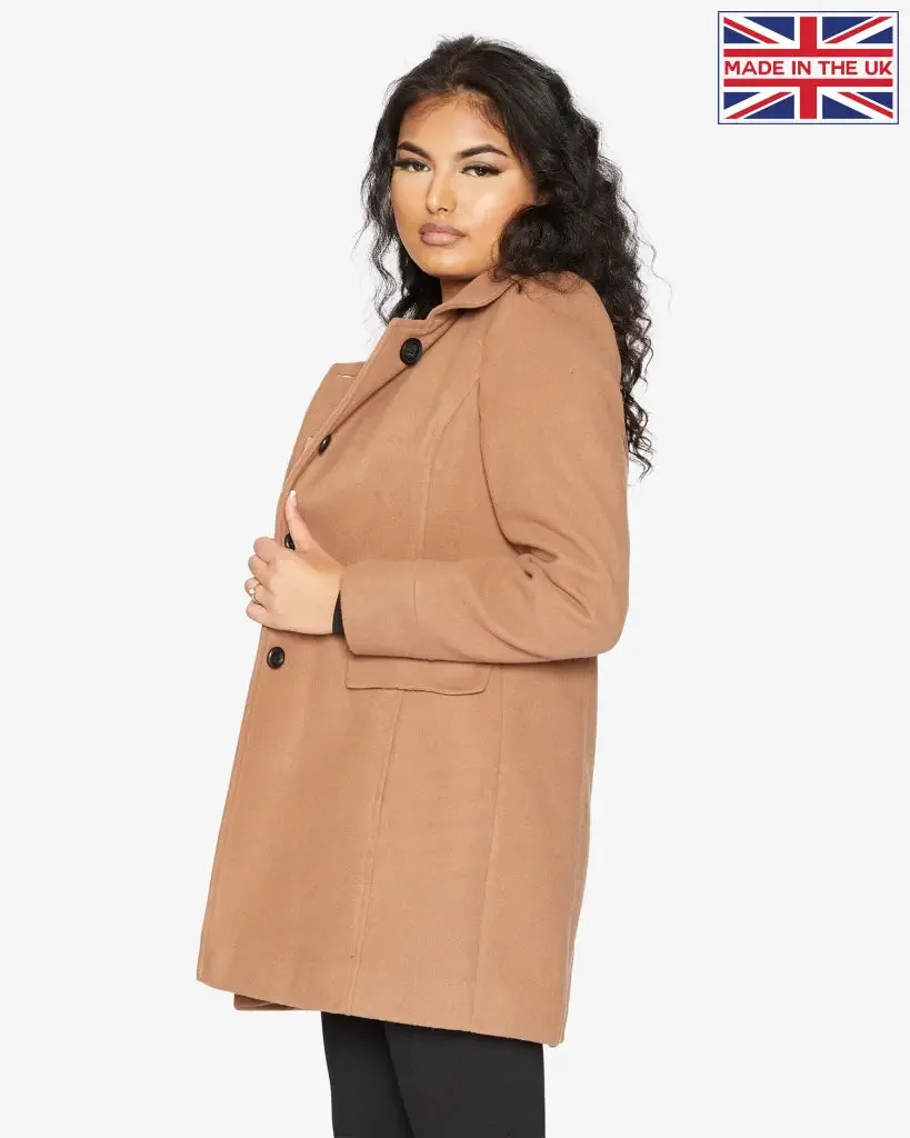 De La Creme Wool Blend Hip Length Covert Coat